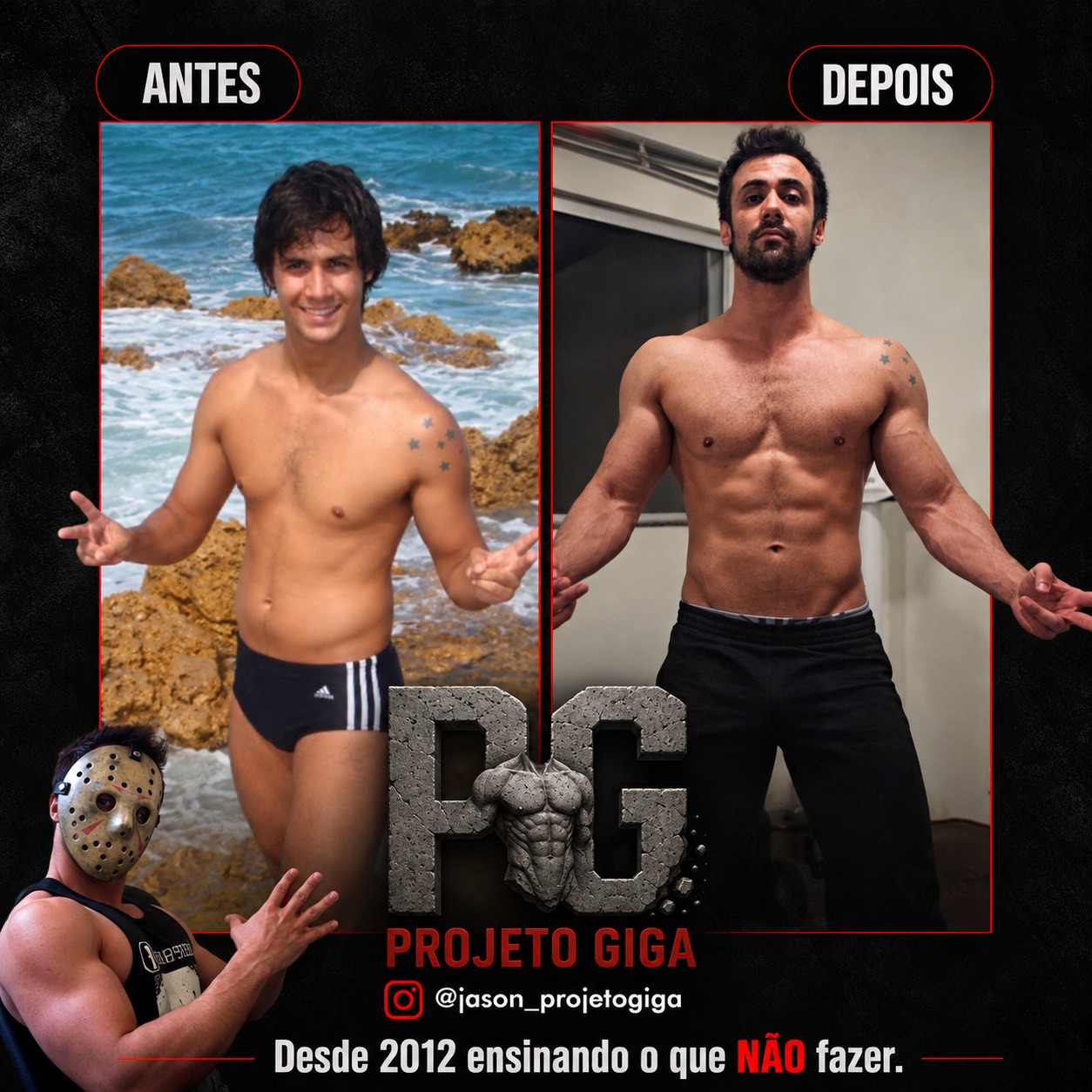Antes e depois de aluno do Projeto Giga
